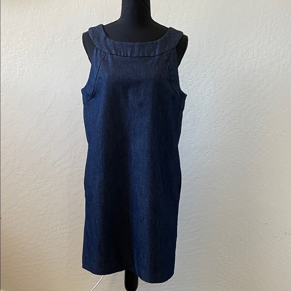Sandro dark denim high neck Dress